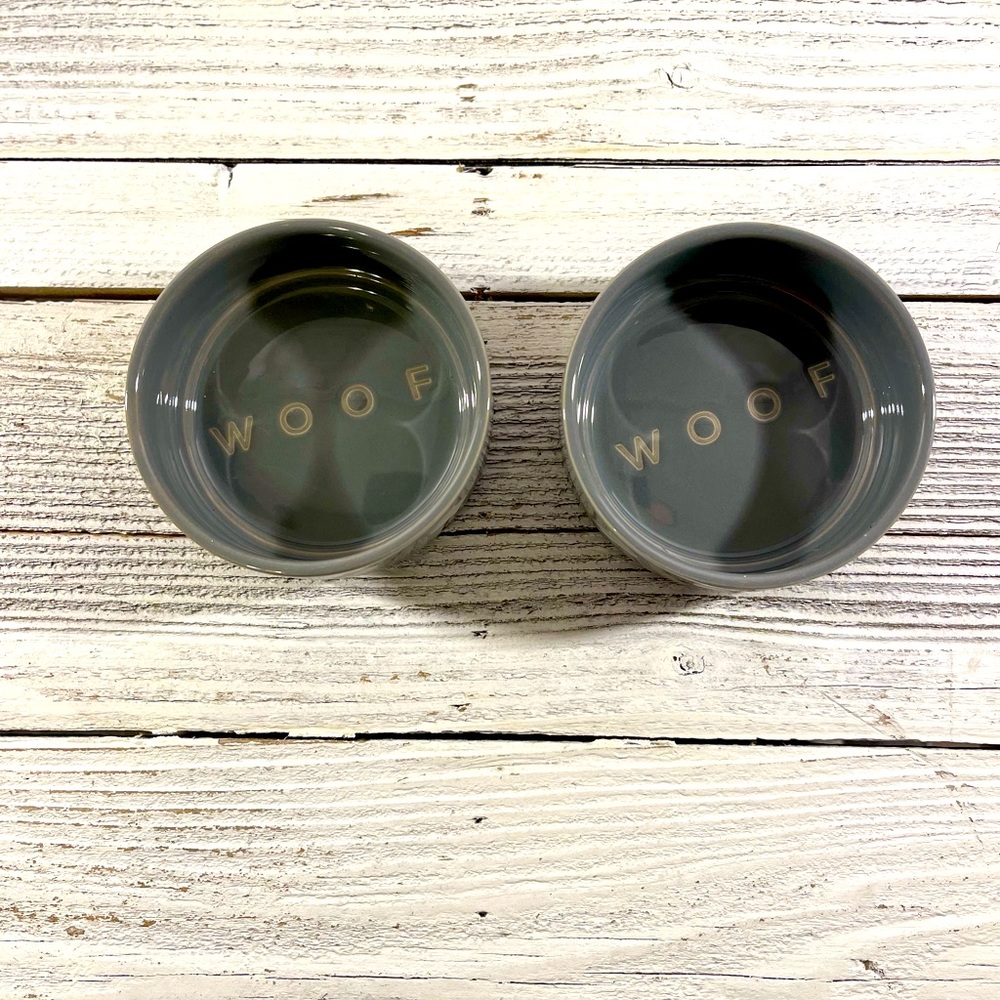 New gray 7oz dog bowls